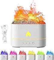 Flame Diffuser Humidifier | Cool Mist Scent Nightlight for Aromatherapy - 3-Speed Timing Flame Fire for Desk, Cool Mist Scent Humidifier, Noiseless 7 Colors for Work Area