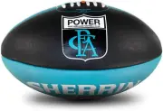 Sherrin Port Adelaide Power AFL Club Leather Football, Size 5