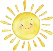 SMZhomeone Decorative Wall Sticker with Cartoon Sun Colourful Wall Sticker with Cartoon Sun for Children's Room and Home Decoration