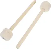 FUTUREORYY 2 Pack Wool Felt Head Drum Mallets Comfortable Wood Handle for Enhanced Drumming Experience