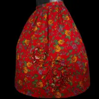 在飛比找有閑購物優惠-專櫃品牌0918復古紅色抓褶玫瑰花長裙 日本製