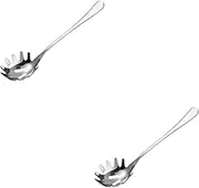 LALADEFIEE 2pcs Cooking Skimmer Spoon Pasta Stirrer Fork Strainer Ladle Noodle Skimmer for Frying