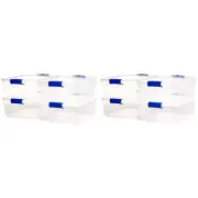 Homz 15.5 Quart Heavy Duty Modular Stackable Storage Containers, Clear, 8 Pack