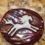 (2) Spirit Pony Medallions "I am Powerful" Raku Pottery NEW