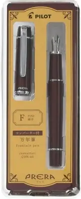Pilot Prera Fountain Pen Red Brown Fine Nib P-FPR-1-RBN-F w/ CON-40