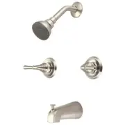 Olympia Faucets Bathtub + Shower Faucet Combo 2-Handle 1-Spray in Brushed Nickel
