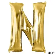40" GOLD Letter N Mylar Foil Balloon 1 pc Party BackDrop Decorations Supply