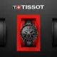 TISSOT 天梭 官方授權 V8系列三眼計時皮帶腕錶 送禮推薦-鍍黑/42.5mm T1064173605100