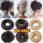Messy Rose Bun Remy Human Hair Scrunchie Ponytail Updo Chignon Hairpiece Blonde