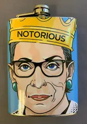 Justice Notrious Ruth D1 8oz Stainless Steel Flask Drinking Whiskey Liquor