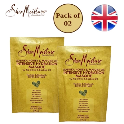 SheaMoisture Manuka Honey and Mafura Oil Hair Masque Cream 59ml - Pack of 2