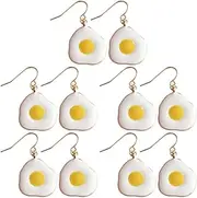 [OATIPHO] 5 Pairs Poached Eggs Design Drop Earrings Fashion Women Jewelry Earrings for Girls