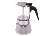 Casabarista: "Capri" Glass Top SS Espresso Maker - 6-Cup