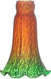 ANYONGLU Lily Lampshade Only Brown Blue Tulip Flower Glass Lamp Shade Replacement Tiffany Style Lily Table Floor Lampshade Replacement