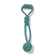 Juni Rope Ball Tug with Handle Dog Toy Green