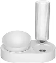 Puppy Concepts 2-in-1 Automatic Pet Water Dispenser Food Bowl Dog Cat Feeder Bottle Auto (Space White L)