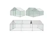 3mx4m Metal Walk-in Chicken Coop Rabbit Hutch Ferret Cage Hen House Ferret Chook V51001