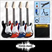 Electric Guitar & Amplifier Stand Cable Tuner Strap Strings Pics 4 Colour Set