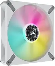 CORSAIR iCUE ML140 RGB Elite, 140mm PWM RGB Fan (Corsair AirGuide Technology, Magnetic Levitation Bearing, Up to 1,600 RPM, Low Noise, iCUE Lighting Node CORE Included) Dual Pack - White