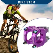 Bike Stem Short Handlebar Adjustable Stem for Bike 35mm Stem Length Gray Purple