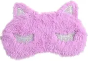 FONDOTIN Violet Plush Unicorn Eye Mask Lightweight and Comfortable Sleeping Mask for Travel Work and Naps Breathable Night Blindfold with Flexible Strap for All Head