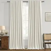 ANRODUO Linen Blackout Curtains for Bedroom 96 Inches Long, Back Tab/Rod Pock...
