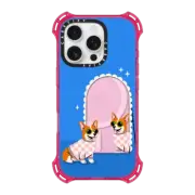 iPhone 16 Pro Bounce Case MagSafe Compatible Checkered Corgi Mirror