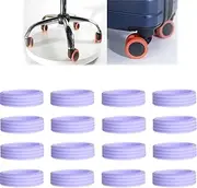 [Docxide] Luggage Compartment Wheel Protection Cover, 16Pack Luggage Suitcase Wheels Cover, Waterproof Shock-proof Carry on Luggage Wheels Cover, Luggage Wheel Covers (16Pcs-Purple)