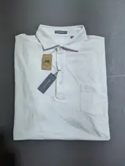 NWT MEN'S TURTLESON EVERETT COTTON POLO, SIZE: L, COLOR: WHITE (M3)