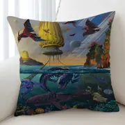 Cool Fantasy Art Frightening Ocean Creatures Cushion Cover