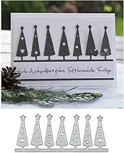 Christmas Tree Edge Metal Die Cuts,Merry Christmas Star Heart Cutting Dies Cut Stencils for DIY Scrapbooking Album Decorative Embossing Paper Dies for Card Making