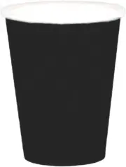 Vibrant Jet Black Paper Cups (6 Packs of 20) - 9 Oz. - Perfect for Parties, Gath