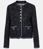[Etro] Etro Cotton and linen-blend tweed jacket AU 16 blue