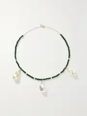 [CHARMS COMPANY] CHARMS COMPANY - Les Bonbon 14-karat Gold, Jade And Pearl Necklace - Green - One size One size Green