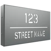 ProtectorAl 380 x 220mm Palladium Silver Aluminium Cut Through Custom House Box Sign