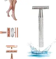 Jodial Razor, Exfolilux Razor, jodial safety Edge Razor Women, Jodial Rose Gold Double Edge Safety Razor, Jodial Safety Edge Razor Man, With 5 Platinum Coated Double Edge Safety Razor Blades (C)