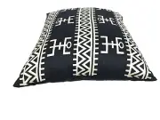 # 136 African Custom Made Black and White Kente Cloth Pillow 21" by 19"