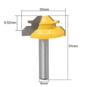 8mm Shank Lock Miter Router Bit Tungsten 45 Degree Woodworking Cutter Tool