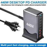 USB-C PD Desktop Charger Dock 440W GaN Fast Charging Station For iPhone Mac AU