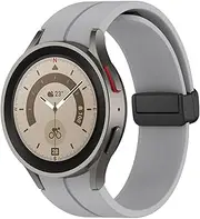 [SUPENG] Strap Compatible with Samsung Watch 4/5 40 44mm Watch 5 Pro 45mm Band Silicone Magnetic Buckle Compatible with Galaxy Watch 4 Classic 42 46mm (Color : Gris, Size : Galaxy Watch 4 40mm)