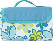 Picnic Blanket, Extra Large Outdoor Sandproof & Waterproof Foldable Beach Mat with Handle for Travel, Camping, Hiking, BBQ Picnic Blanket Carrying Strap Rug, Lightweight Park Courtyard - Blue