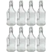 8PK Lemon & Lime 350ml Jar/Jug Drink Container w/ Clip Lock Lid Glass Bottle CLR