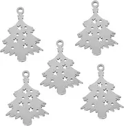 ERINGOGO 5pcs Stainless Steel Christmas Tree Snowflake Pendants For Jewelry Making For Pet Tags And Dog Collars