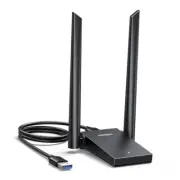 WiFi Adapter for Desktop PC, AX1800 USB WiFi 6 Adapter with Dual 5dBi High