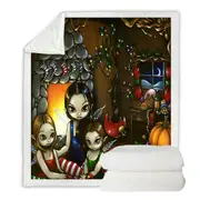 Fairy Christmas Fantasy Eve with Fairies Throw Blanket