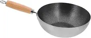 KICHOUSE Stainless Steel Honeycomb Wok Pan Portable Home Stir Fry Pan Non-Stick Surface