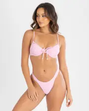 [Topanga] Topanga Women's Savannah Underwire Bikini Top in Pink Gingham Size 10 10 Pink Gingham
