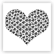 Heart of Hearts #1 Stencil - Choose a Size - Laser-Cut Reusable Plastic