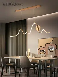 在飛比找樂天市場購物網優惠-創意個性輕奢餐廳吊燈現代簡約led長條客廳燈具北歐設計師吧臺