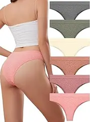 [CINOON] Women's Underwear Seamless Hipster Bikini Panties Sexy No Show Ladies Briefs Cheeky High Cut Lingerie for Women 6 Pack